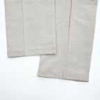 Claiborne 2タック ワイド リネン スラックス パンツ L オフホワイト プリーツ ダブルカフス