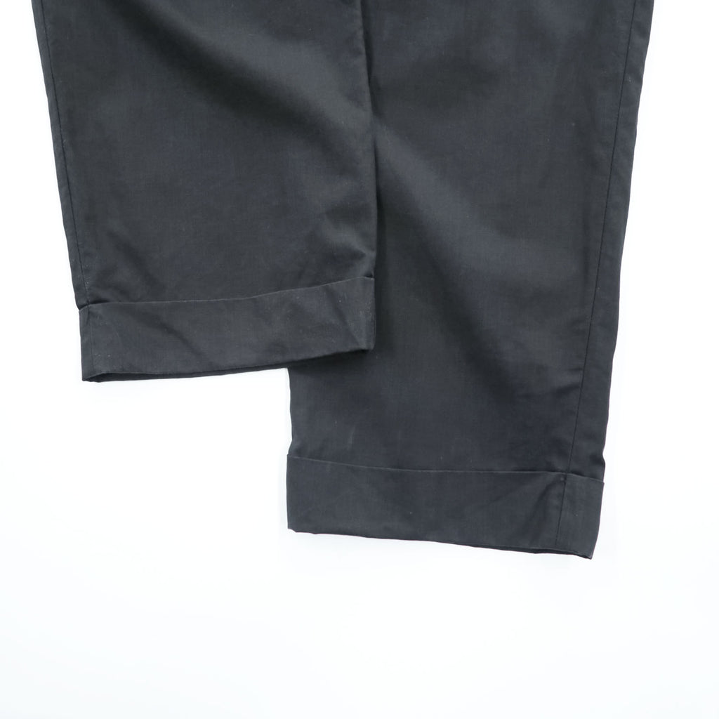 EMPORIO ARMANI スラックス トラウザーズ パンツ XL ブラック ダブルカフス リヨセル 7V1PN8 1NJTZ