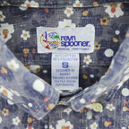 reyn spooner 90年代 ヴィンテージ 半袖シャツ L ネイビー ボタンダウン 花柄 ハーフボタン プルオーバー