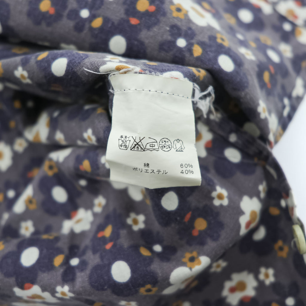 reyn spooner 90年代 ヴィンテージ 半袖シャツ L ネイビー ボタンダウン 花柄 ハーフボタン プルオーバー