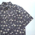 reyn spooner 90年代 ヴィンテージ 半袖シャツ L ネイビー ボタンダウン 花柄 ハーフボタン プルオーバー