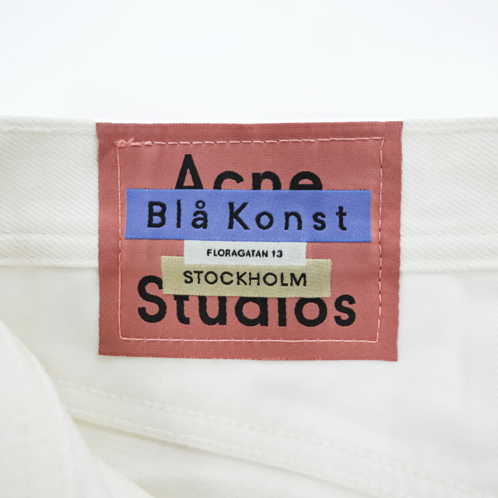 Acne Studios Bla Konst イタリア製 ホワイト デニムパンツ Log White 5ポケット ジーンズ 28 32 未使用品 30G176-164
