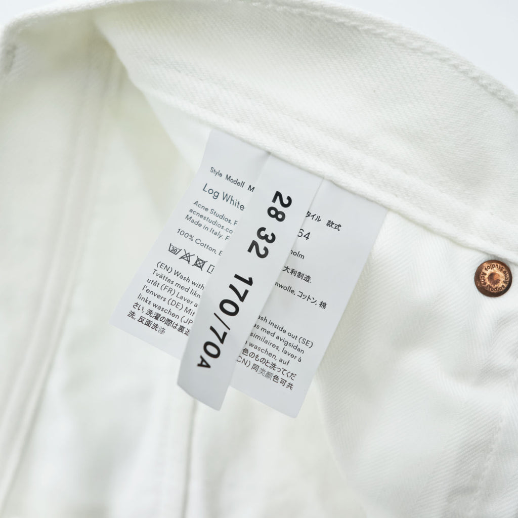 Acne Studios Bla Konst イタリア製 ホワイト デニムパンツ Log White 5ポケット ジーンズ 28 32 未使用品 30G176-164