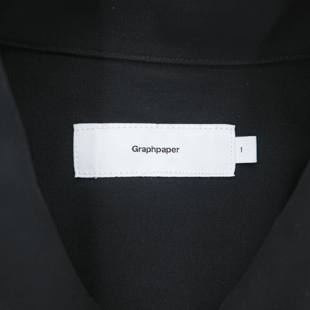Graphpaper GM192-50522G Stevensons Military Shirt jacket / overshirt black wool 100% boxy silhouette size 1 (Made in Japan)