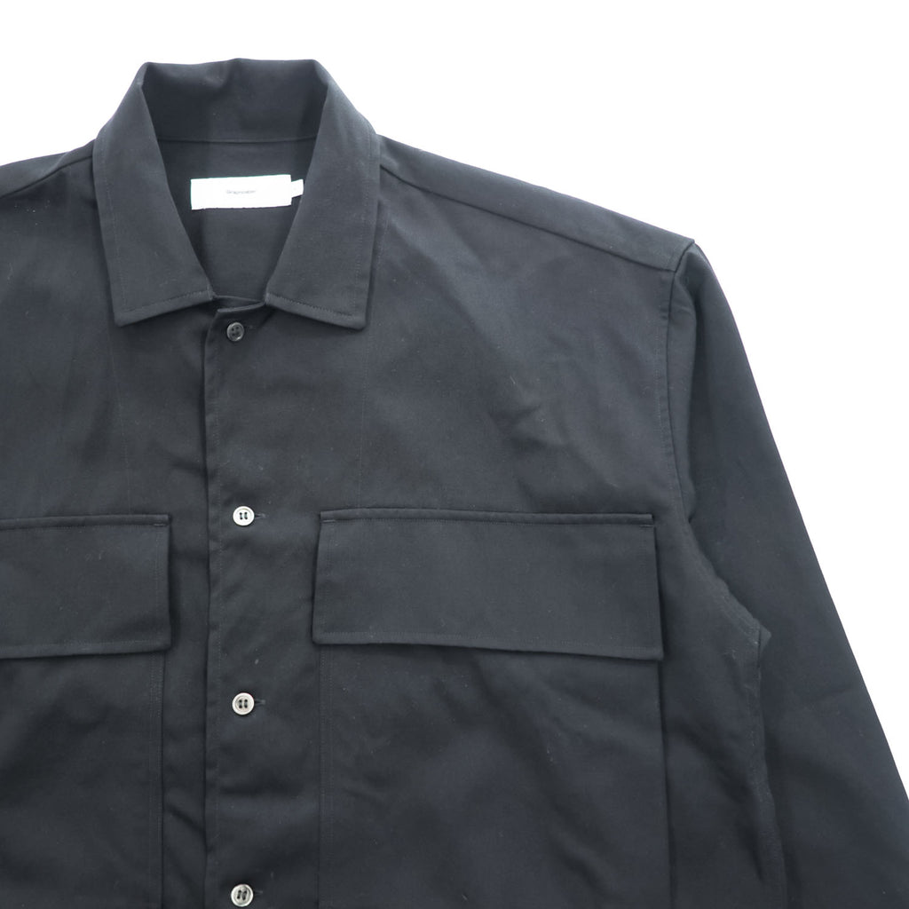 Graphpaper GM192-50522G Stevensons Military Shirt jacket / overshirt black wool 100% boxy silhouette size 1 (Made in Japan)