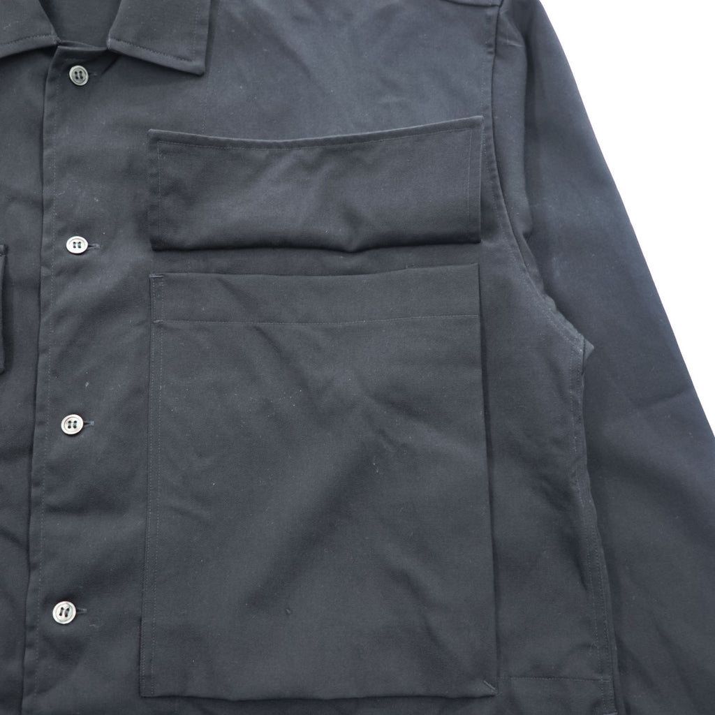 Graphpaper GM192-50522G Stevensons Military Shirt jacket / overshirt black wool 100% boxy silhouette size 1 (Made in Japan)