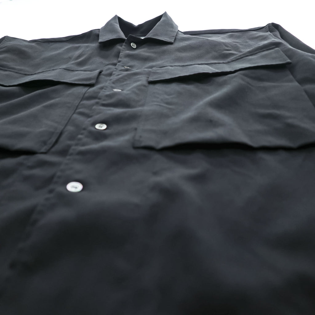 Graphpaper GM192-50522G Stevensons Military Shirt jacket / overshirt black wool 100% boxy silhouette size 1 (Made in Japan)