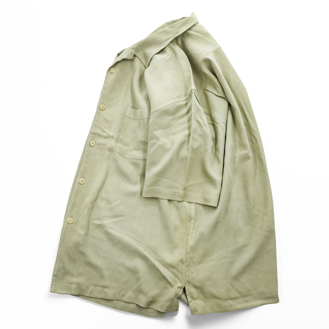 Nat Nast Luxury Originals 90年代 ヴィンテージ 半袖 シルク オープンカラーシャツ L ベージュ 開襟 ボックスシルエット