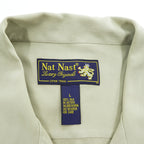 Nat Nast Luxury Originals 90年代 ヴィンテージ 半袖 シルク オープンカラーシャツ L ベージュ 開襟 ボックスシルエット