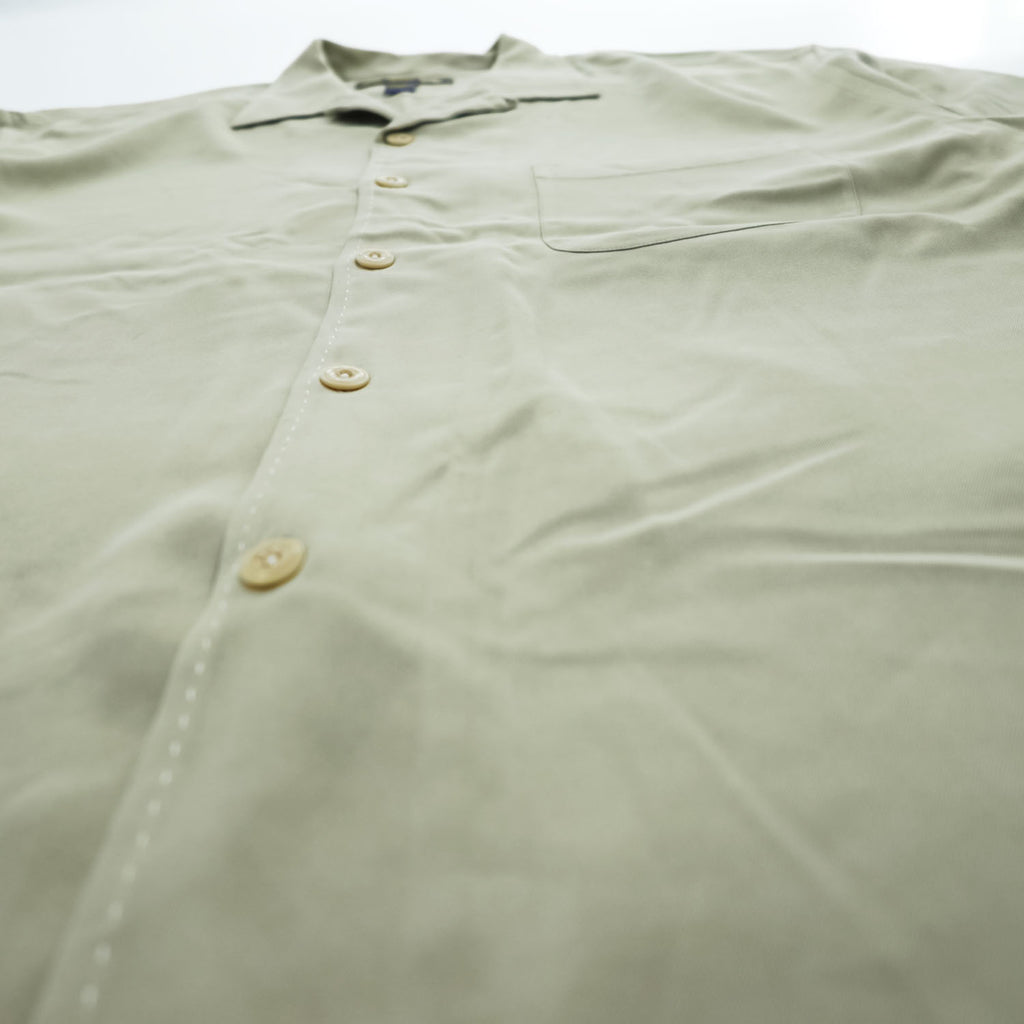 Nat Nast Luxury Originals 90年代 ヴィンテージ 半袖 シルク オープンカラーシャツ L ベージュ 開襟 ボックスシルエット