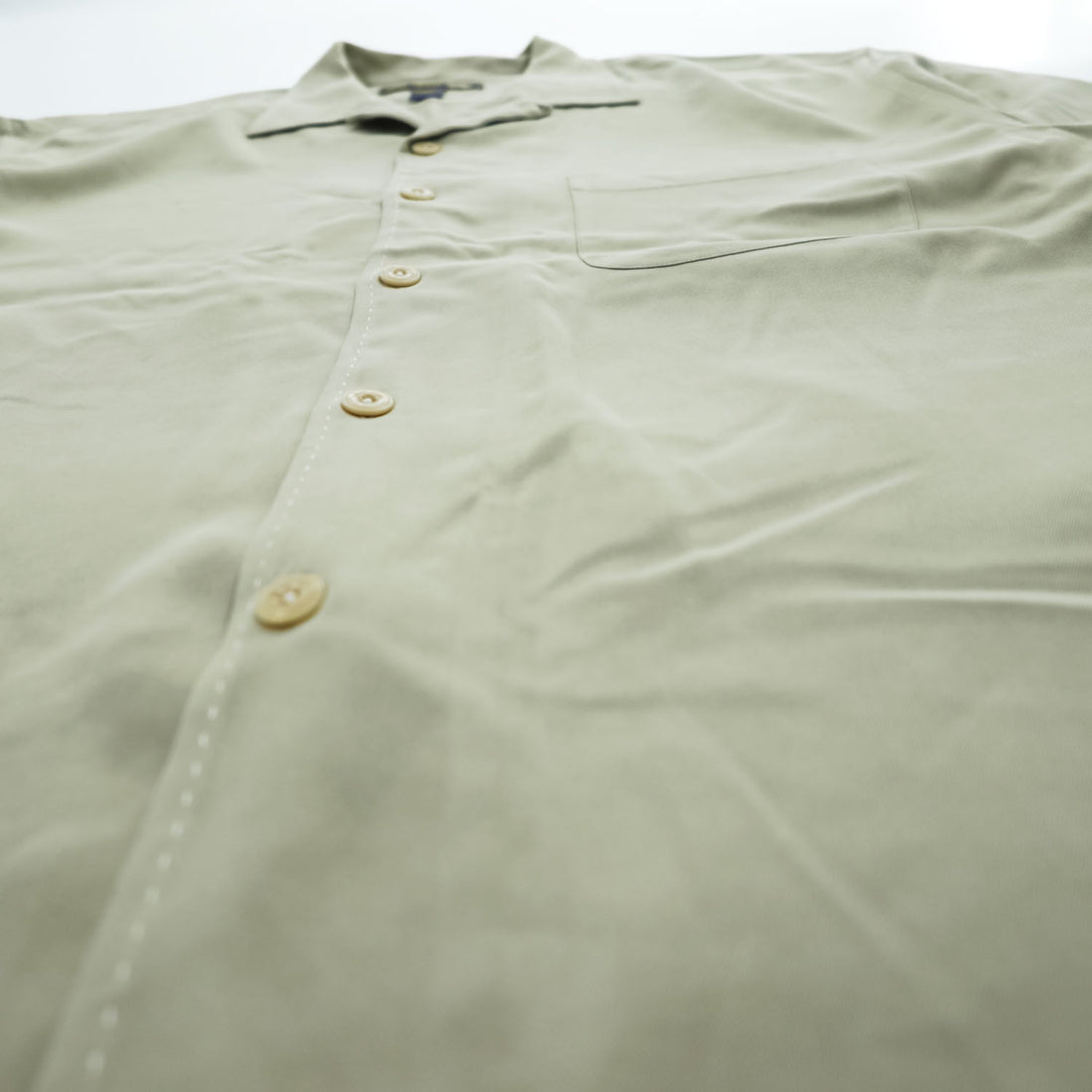 Nat Nast Luxury Originals 90年代 ヴィンテージ 半袖 シルク オープンカラーシャツ L ベージュ 開襟 ボックスシルエット