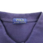 Polo Ralph Lauren ビッグポニー 刺繍 ポロシャツ S イエロー ネイビー 鹿の子 ラインデザイン