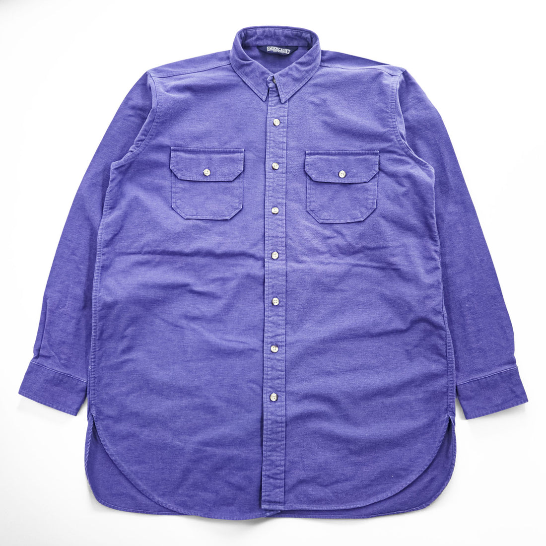 LANDS' END 90年代 USA製 ヴィンテージ 長袖ワークシャツ XL ラベンダー ラウンドカット