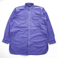 LANDS' END 90年代 USA製 ヴィンテージ 長袖ワークシャツ XL ラベンダー ラウンドカット