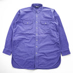 LANDS' END 90年代 USA製 ヴィンテージ 長袖ワークシャツ XL ラベンダー ラウンドカット