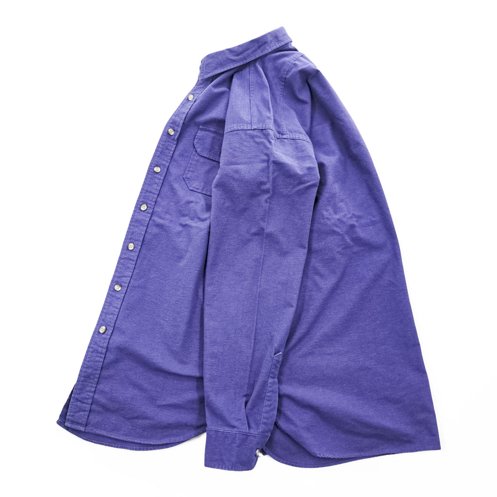 LANDS' END 90年代 USA製 ヴィンテージ 長袖ワークシャツ XL ラベンダー ラウンドカット