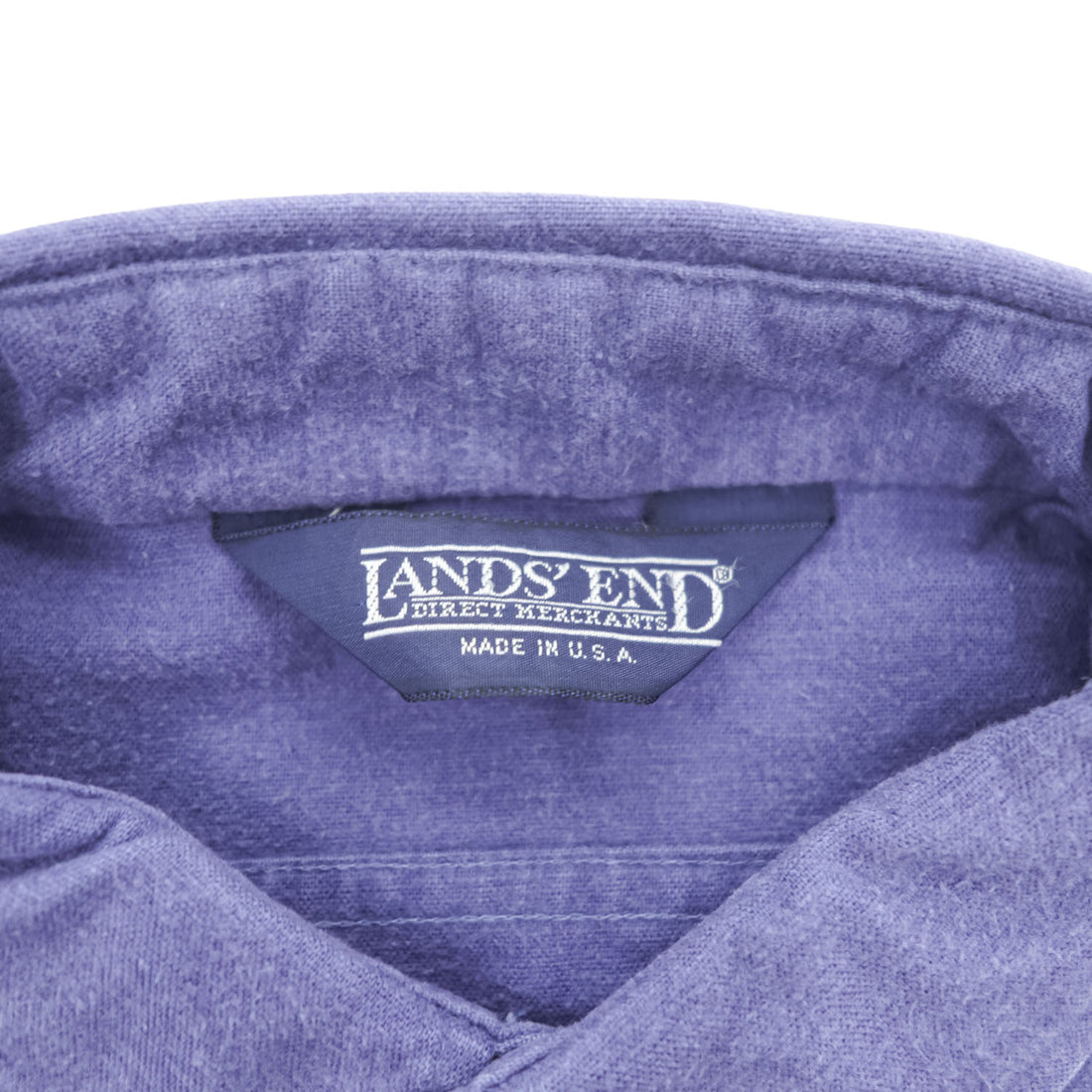 LANDS' END 90年代 USA製 ヴィンテージ 長袖ワークシャツ XL ラベンダー ラウンドカット