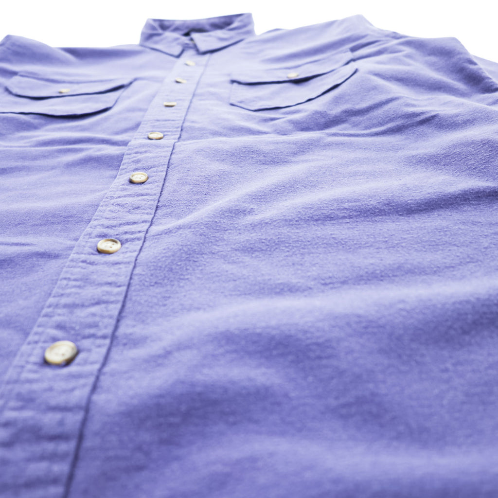 LANDS' END 90年代 USA製 ヴィンテージ 長袖ワークシャツ XL ラベンダー ラウンドカット