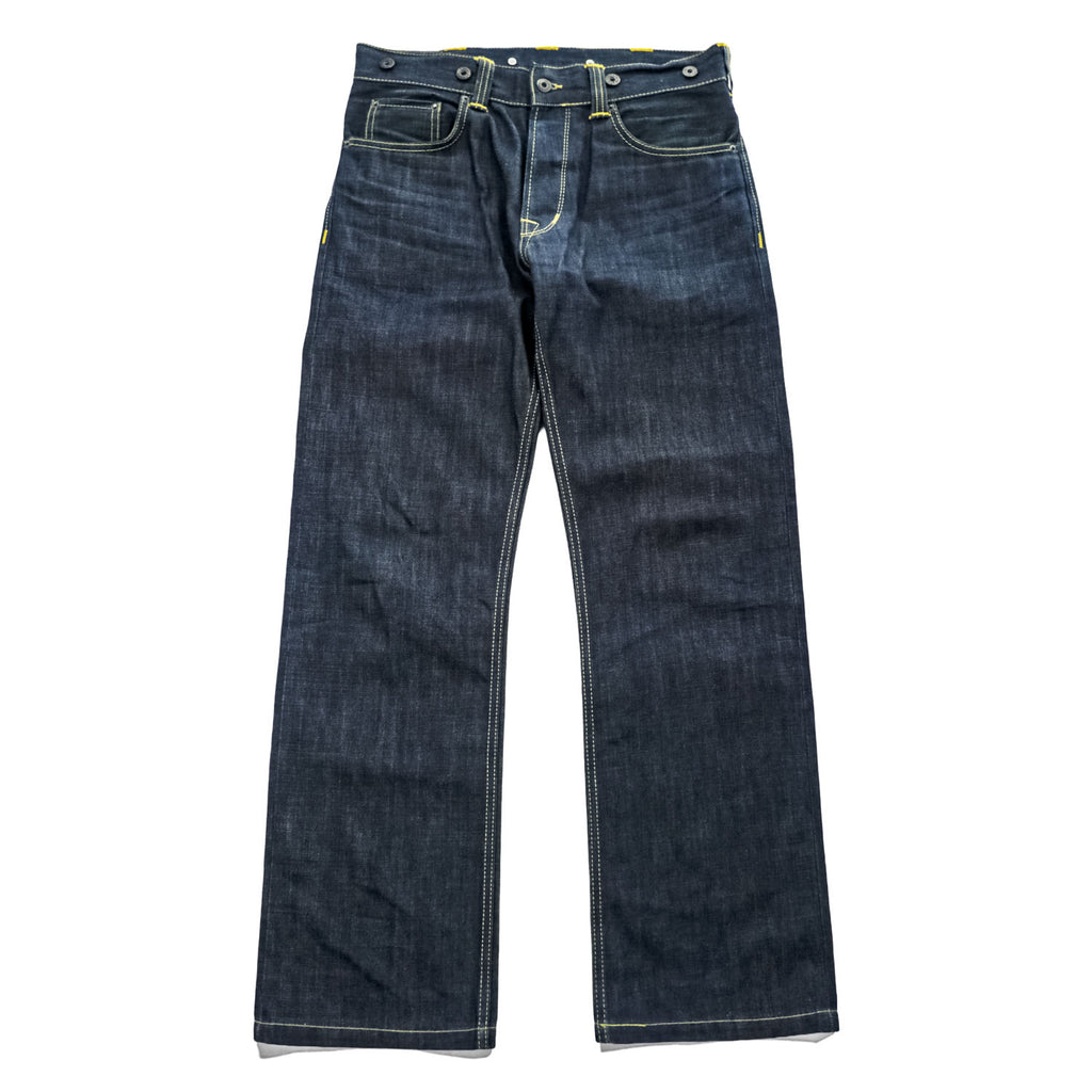PIKE BROTHERS Roamer Pant Jeans Dark Indigo 11oz Selvedge Button Fly Back Cinch W30 L34