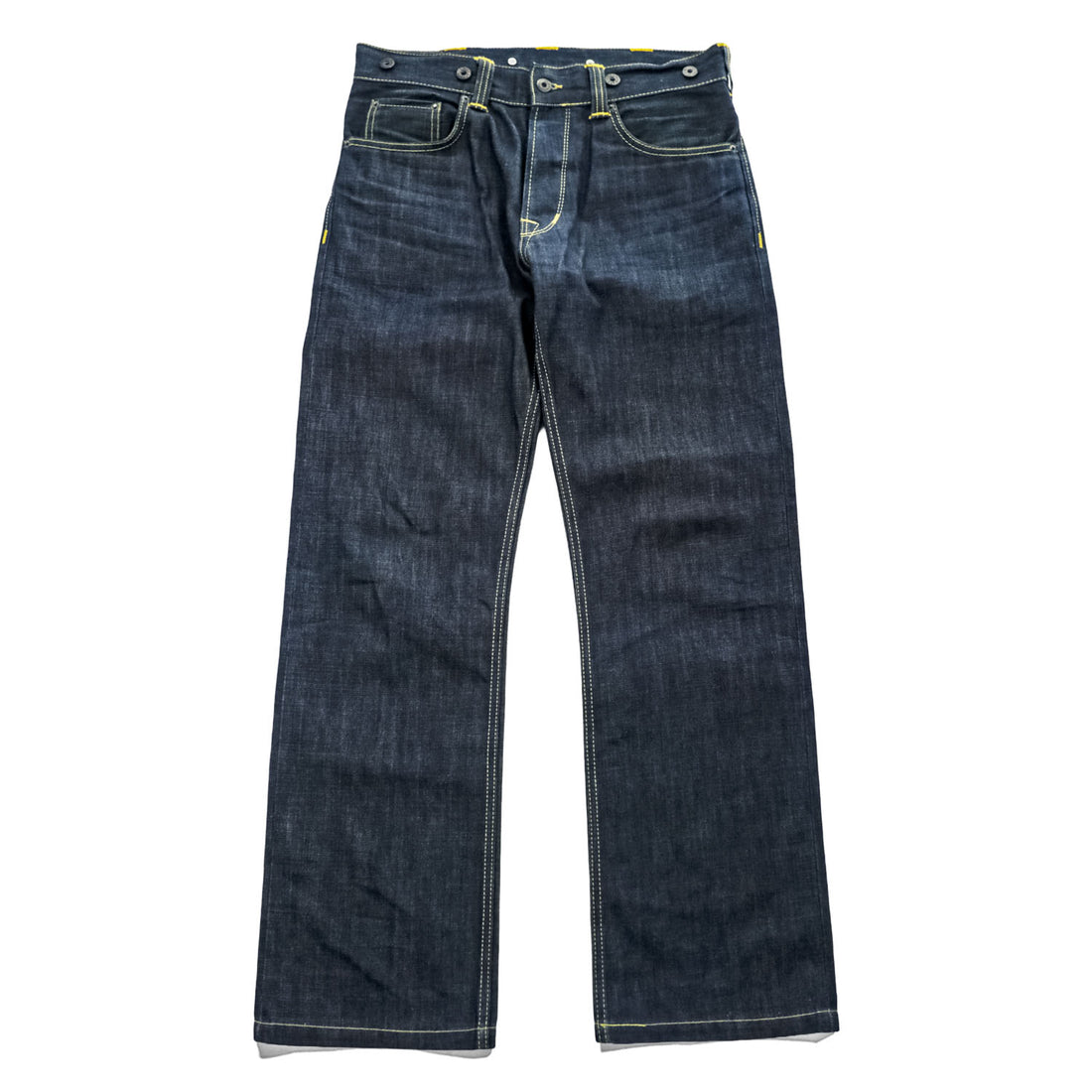 PIKE BROTHERS Roamer Pant Jeans Dark Indigo 11oz Selvedge Button Fly Back Cinch W30 L34