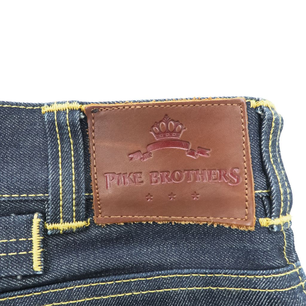PIKE BROTHERS Roamer Pant Jeans Dark Indigo 11oz Selvedge Button Fly Back Cinch W30 L34