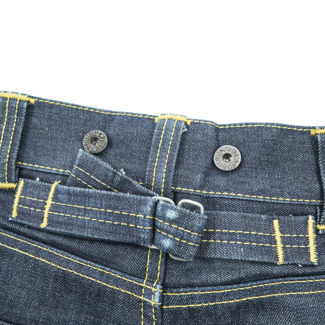 PIKE BROTHERS Roamer Pant Jeans Dark Indigo 11oz Selvedge Button Fly Back Cinch W30 L34