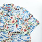 reyn spooner 90年代 ヴィンテージ 半袖 アロハシャツ L ブルー グリーン 総柄 JOE KEALOHA'S