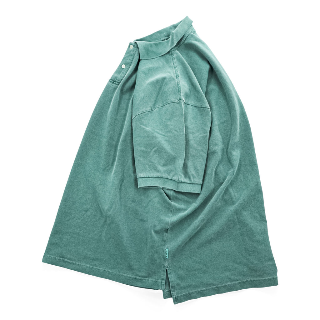 J.CREW 90年代 USA製 ヴィンテージ ポロシャツ L グリーン ヴィンテージ加工 鹿の子