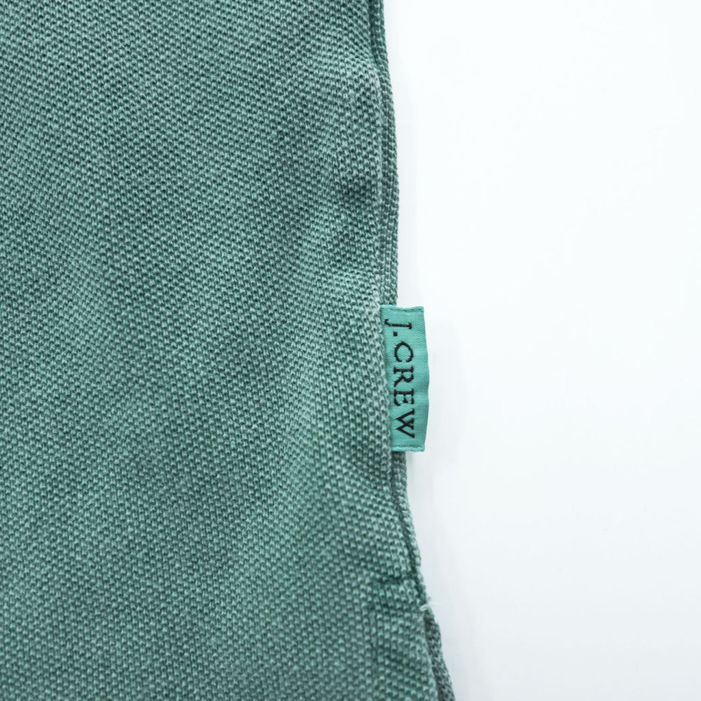J.CREW 90年代 USA製 ヴィンテージ ポロシャツ L グリーン ヴィンテージ加工 鹿の子