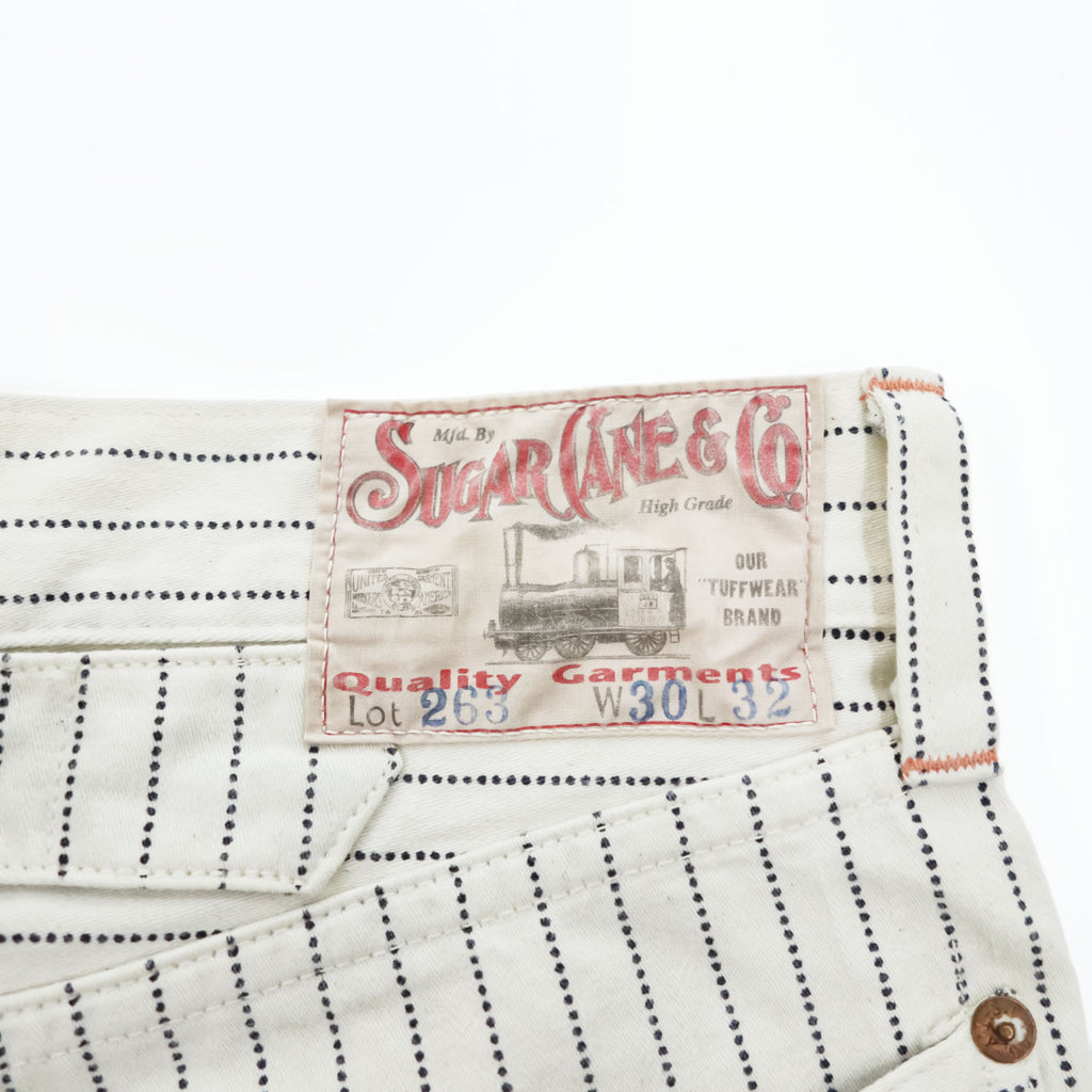 SUGAR CANE ワーク ペインターパンツ M ホワイト ウォバッシュ ストライプ シンチバック 263