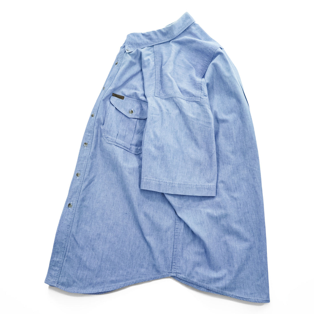 Woolrich 90年代 USA製 ヴィンテージ 半袖 ワーク シャンブレーシャツ XL ブルー ボタンダウン