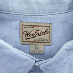 Woolrich 90年代 USA製 ヴィンテージ 半袖 ワーク シャンブレーシャツ XL ブルー ボタンダウン