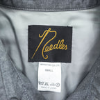 Needles 日本製 ワーク ユーティリティシャツ ジャケット S グレー ボックスシルエット フラップポケット バックポケット