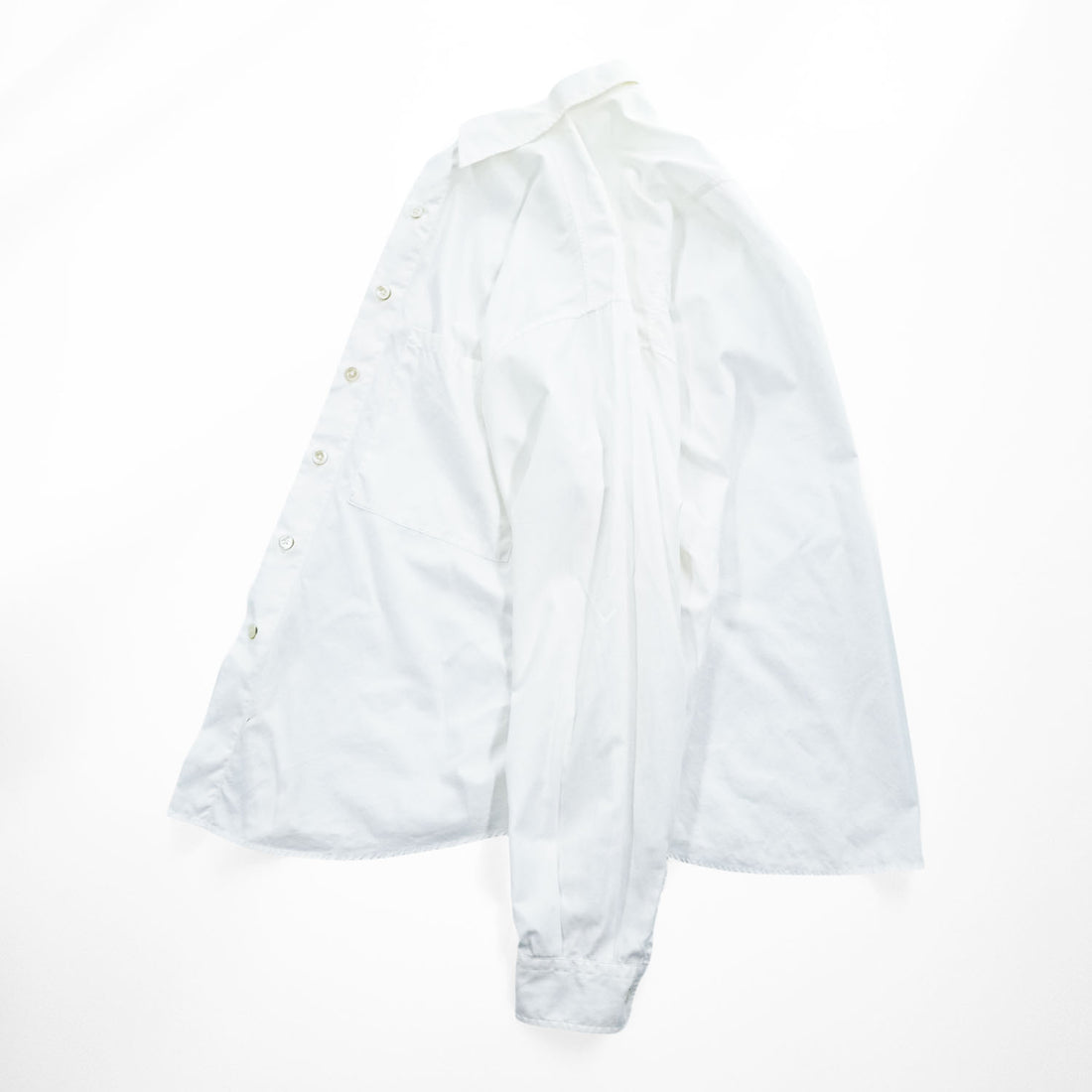 AURALEE 日本製 WASHED FINX TWILL BIG SHIRTS 長袖 ビッグシャツ L ホワイト オーバーサイズ フィンクスコットンツイル A7AS02TN