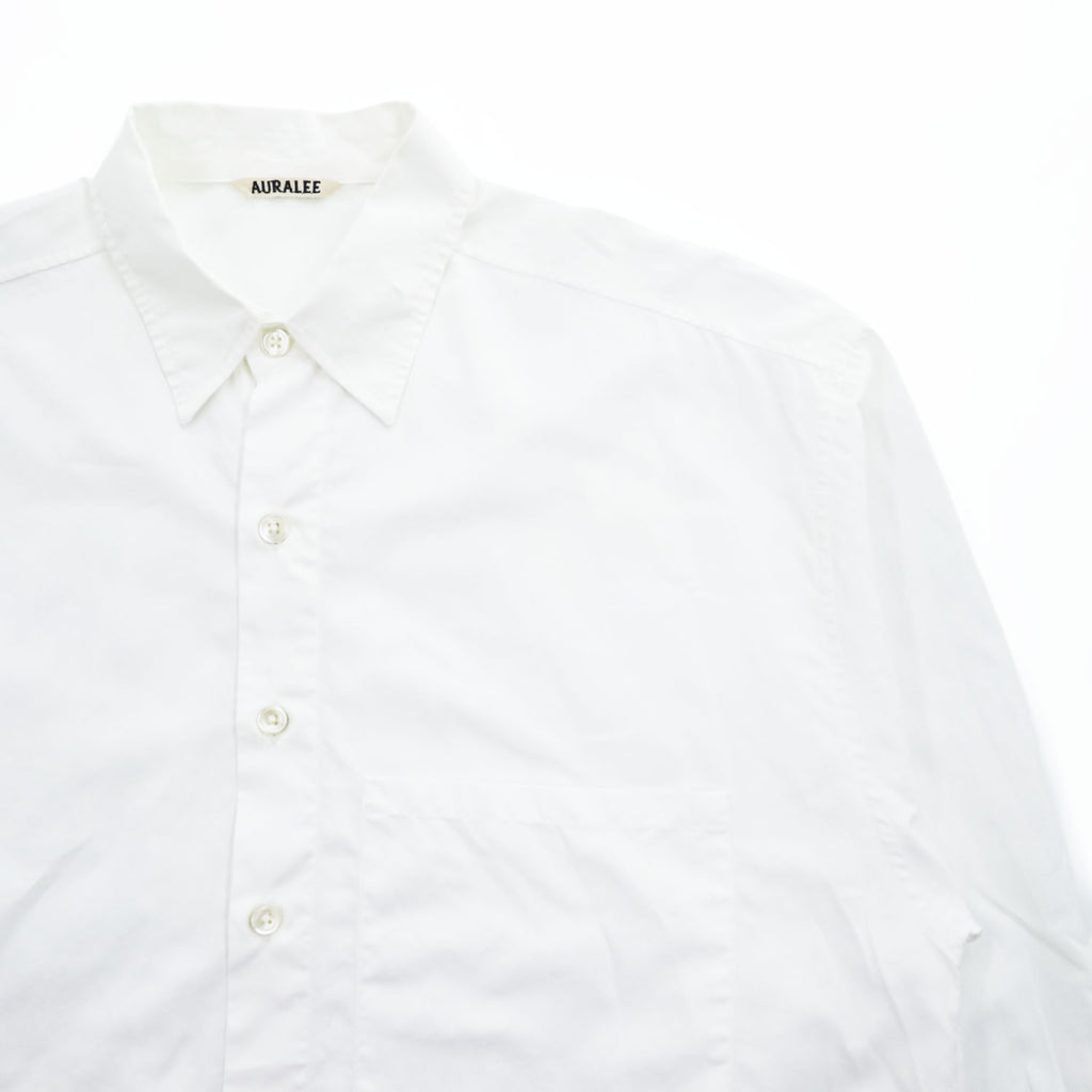 AURALEE 日本製 WASHED FINX TWILL BIG SHIRTS 長袖 ビッグシャツ L ホワイト オーバーサイズ フィンクスコットンツイル A7AS02TN