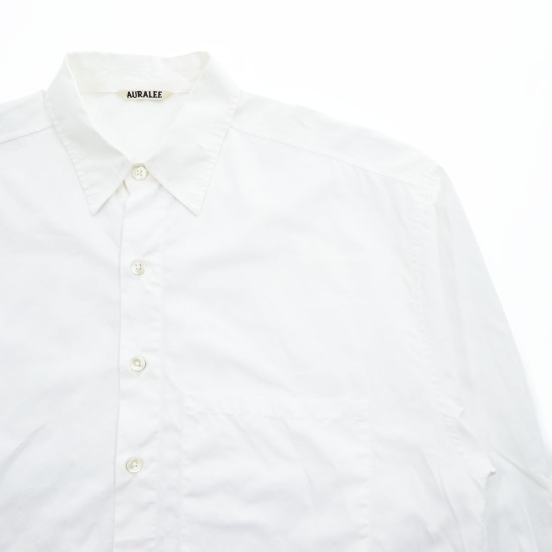 AURALEE 日本製 WASHED FINX TWILL BIG SHIRTS 長袖 ビッグシャツ L ホワイト オーバーサイズ フィンクスコットンツイル A7AS02TN