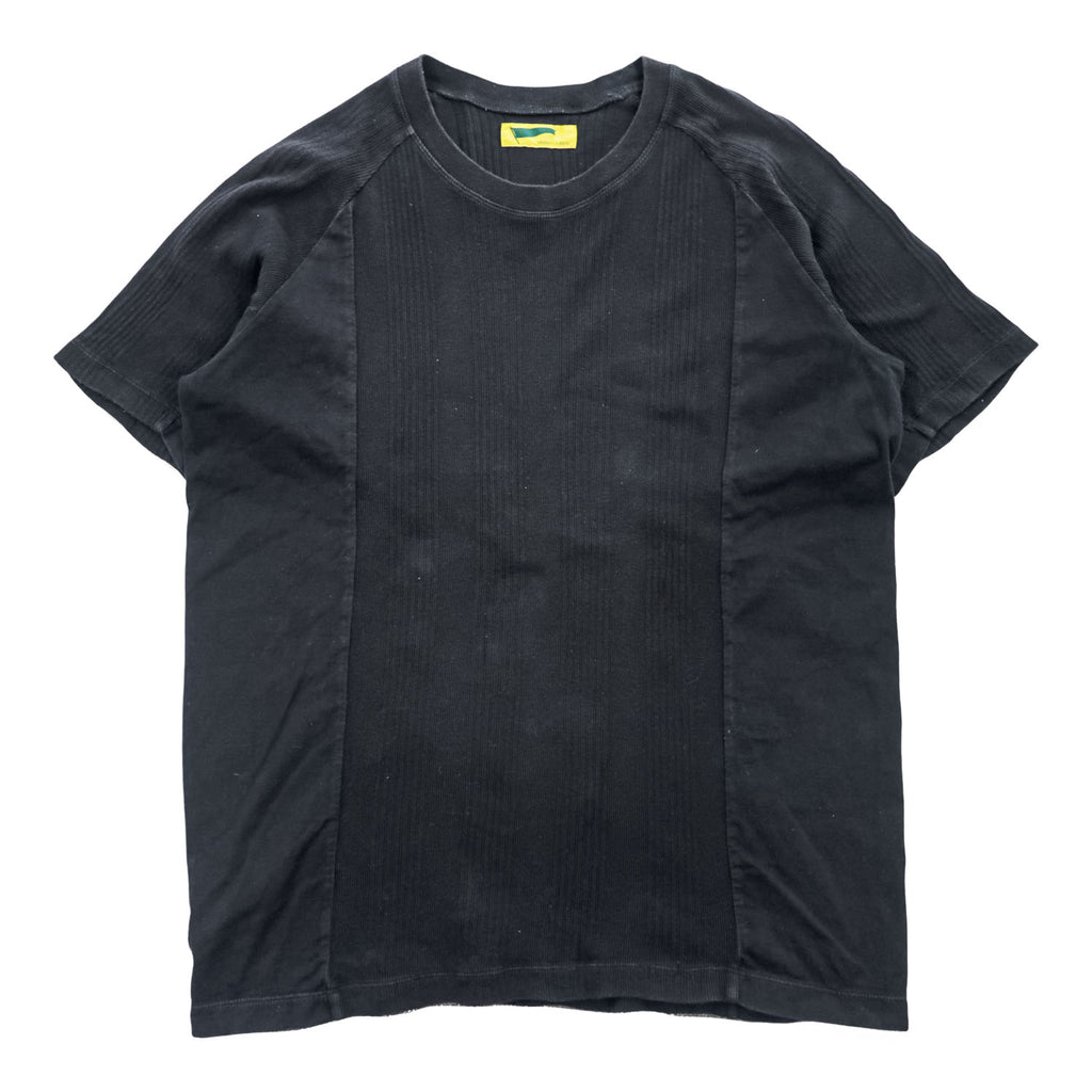 HURRAY HURRAY 日本製 リメイク 再構築 Tシャツ RANDOM RIB TEE ブラック 天竺 ランダムリブ