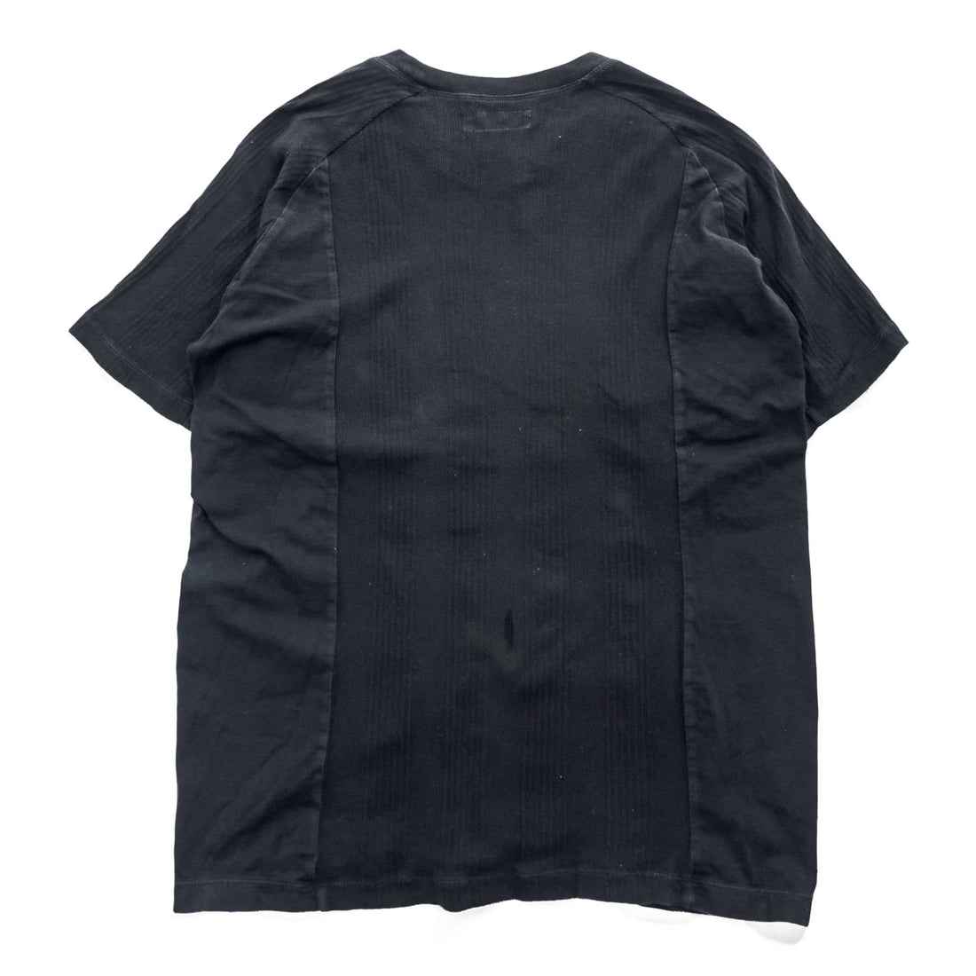 HURRAY HURRAY 日本製 リメイク 再構築 Tシャツ RANDOM RIB TEE ブラック 天竺 ランダムリブ