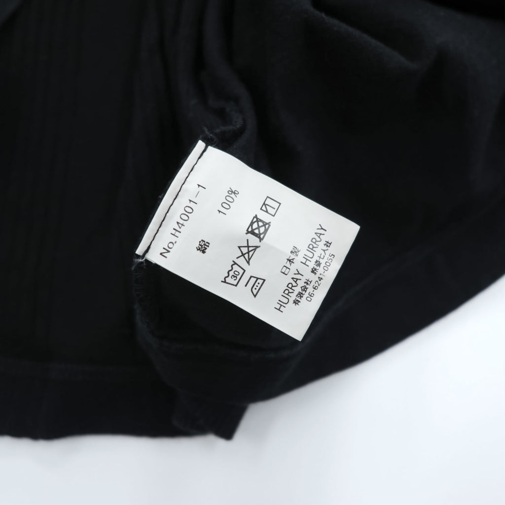 HURRAY HURRAY 日本製 リメイク 再構築 Tシャツ RANDOM RIB TEE ブラック 天竺 ランダムリブ