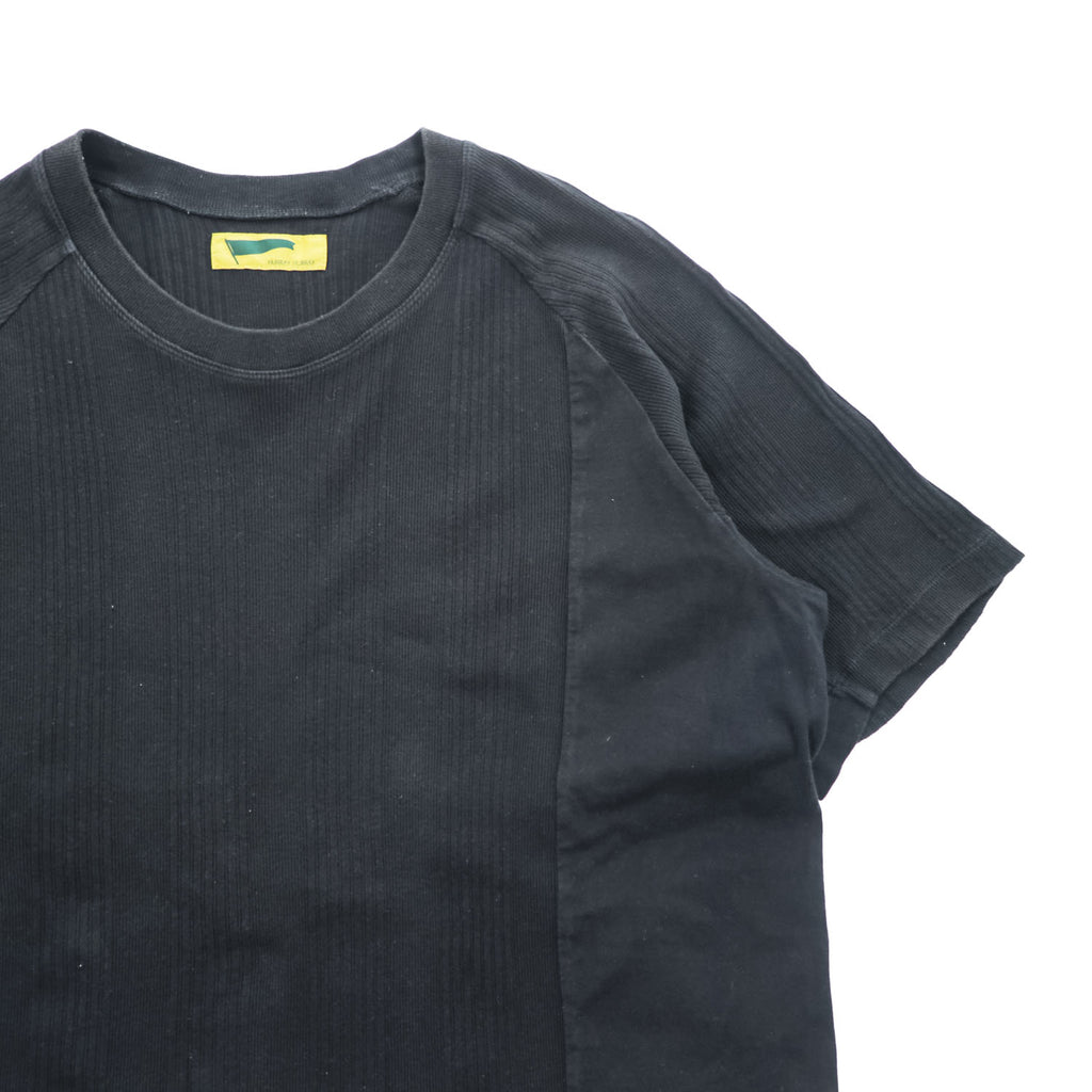 HURRAY HURRAY 日本製 リメイク 再構築 Tシャツ RANDOM RIB TEE ブラック 天竺 ランダムリブ