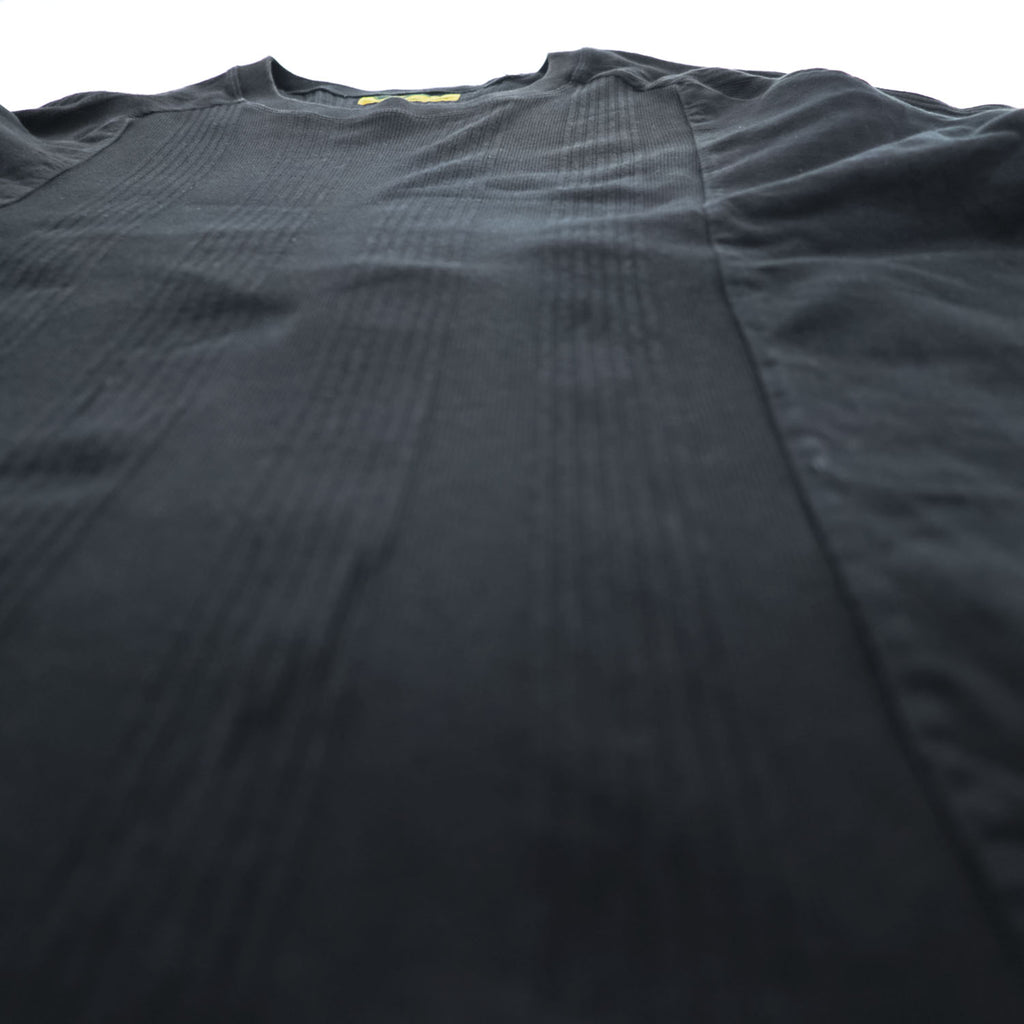 HURRAY HURRAY 日本製 リメイク 再構築 Tシャツ RANDOM RIB TEE ブラック 天竺 ランダムリブ