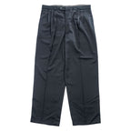 IVY CREW 90年代 ヴィンテージ センタープレス スラックス パンツ XL ブラック ワイド タック プリーツ ダブルカフス