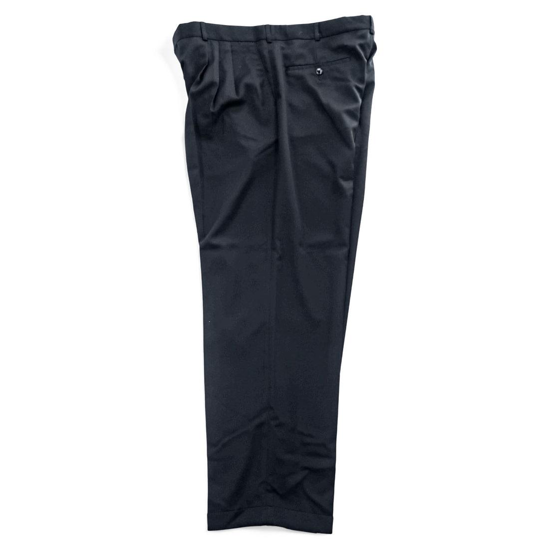 IVY CREW 90年代 ヴィンテージ センタープレス スラックス パンツ XL ブラック ワイド タック プリーツ ダブルカフス