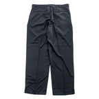 IVY CREW 90年代 ヴィンテージ センタープレス スラックス パンツ XL ブラック ワイド タック プリーツ ダブルカフス