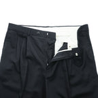 IVY CREW 90年代 ヴィンテージ センタープレス スラックス パンツ XL ブラック ワイド タック プリーツ ダブルカフス