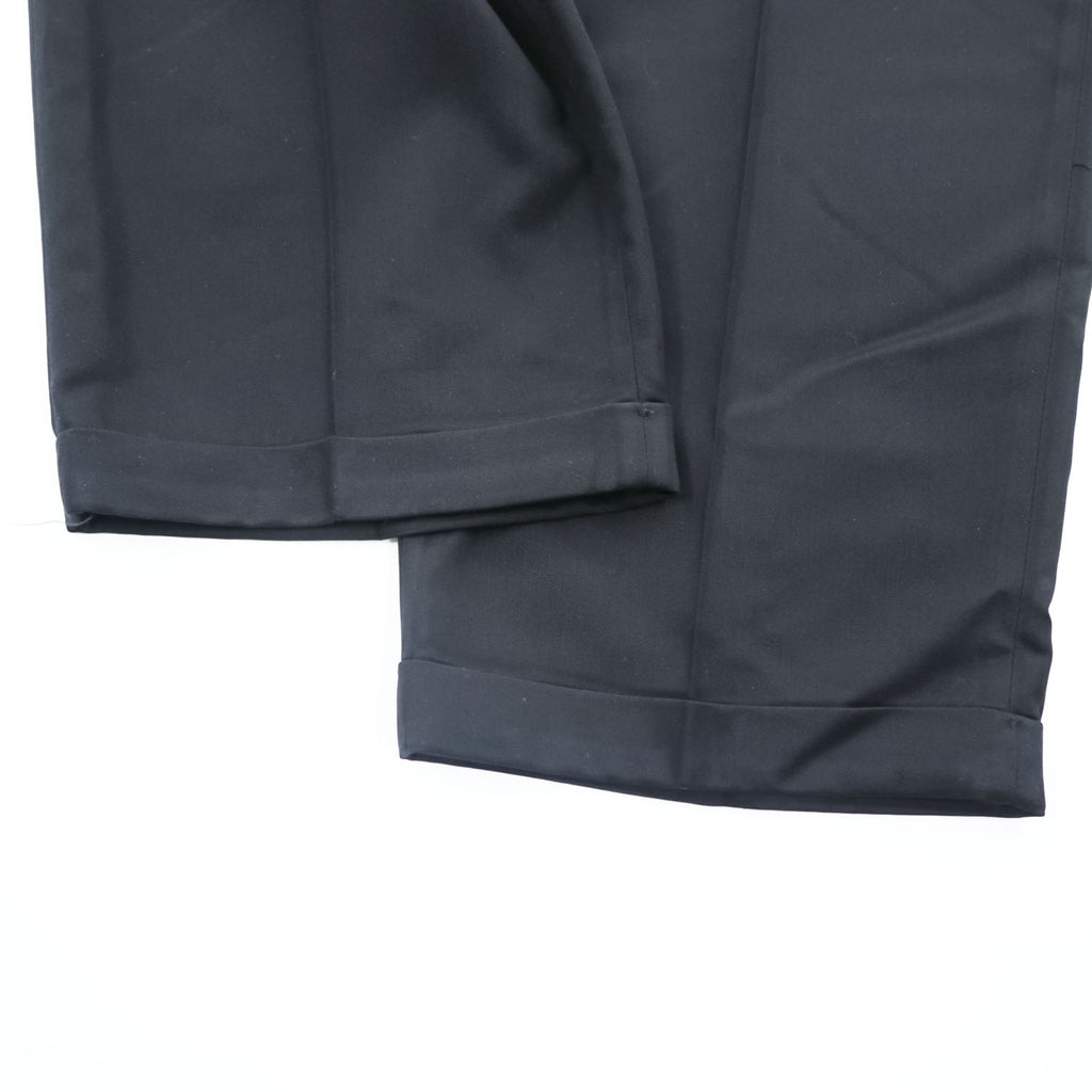 IVY CREW 90年代 ヴィンテージ センタープレス スラックス パンツ XL ブラック ワイド タック プリーツ ダブルカフス