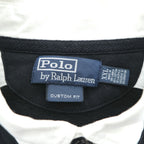 Polo Ralph Lauren 90年代 ヴィンテージ ラガーシャツ 長袖 ポロシャツ 2XL CUSTOM FIT ブラック レッド エルボーパッチ PRL CLUB ビッグサイズ