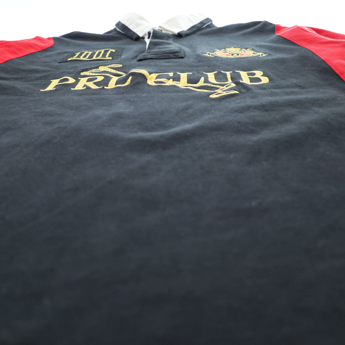 Polo Ralph Lauren 90年代 ヴィンテージ ラガーシャツ 長袖 ポロシャツ 2XL CUSTOM FIT ブラック レッド エルボーパッチ PRL CLUB ビッグサイズ