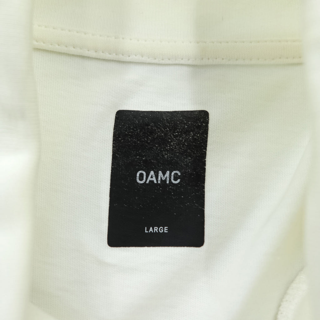 OAMC ハイネック 長袖 ロングスリーブ Tシャツ ロンT L ホワイト サイドライン テープ I024514 ポルトガル製