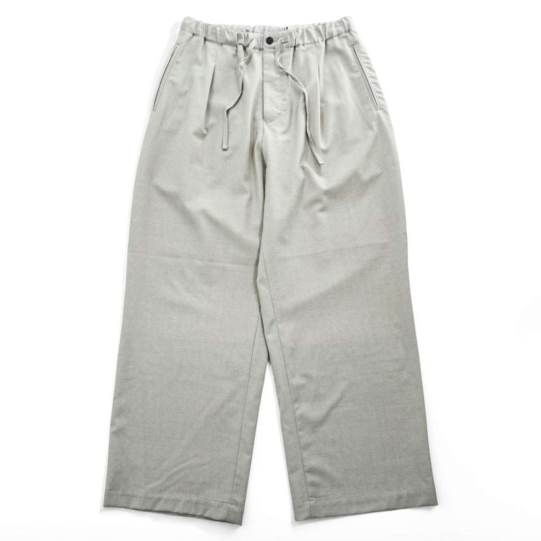 EDIFICE LA BOUCLE Japan Made Slacks Wide Tuck Pleated Easy Pants M Beige Stretch 21-030-300-1020-1-0
